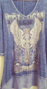 Light Blue Crystal Detailed Liberty T-shirt.